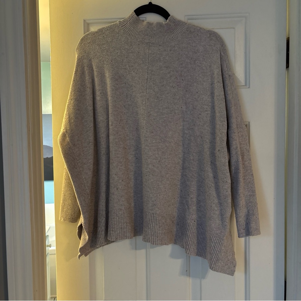 LOFT Cream Turtleneck tunic Sweater